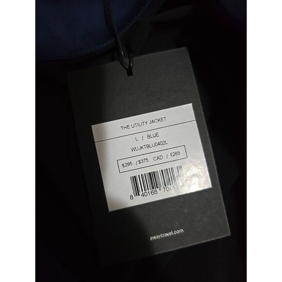 Away The Utility Jacket Size LARGE Navy Blue New With Tags Travel Jacket - Picture 3 of 14